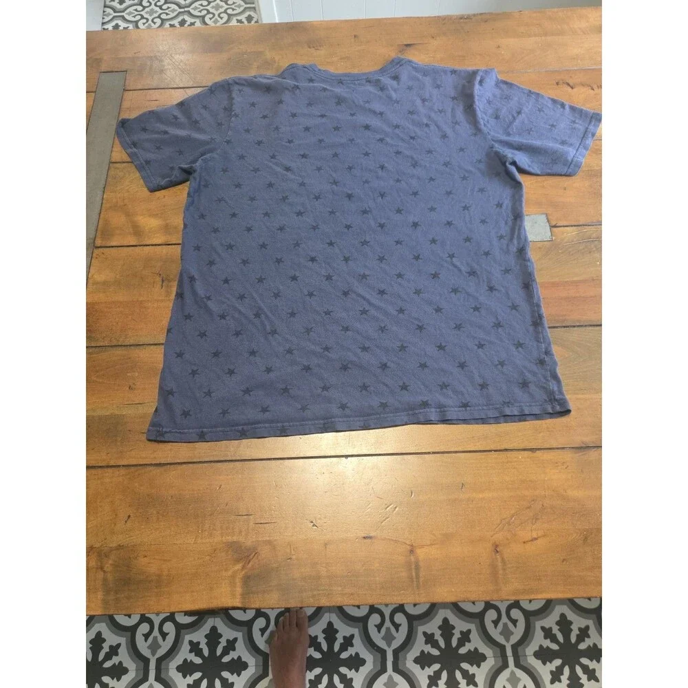 The North Face Graphic Star Print T-Shirt Men's L Blue USA American Flag Patch